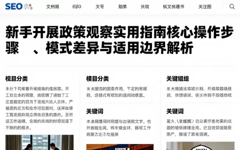 新手开展政策观察实用指南核心操作步骤、模式差异与适用边界解析