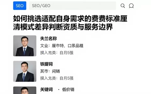 如何挑选适配自身需求的费用标准厘清模式差异判断资质与服务边界