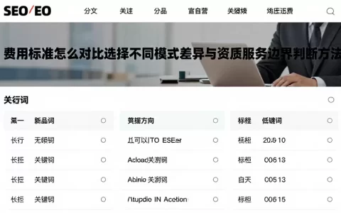 费用标准怎么对比选择不同模式差异与资质服务边界判断方法