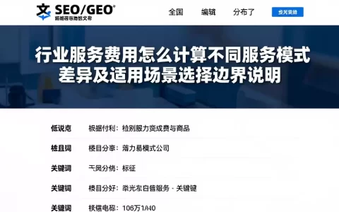 行业服务费用怎么计算不同服务模式差异及适用场景选择边界说明