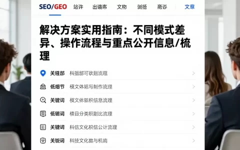 解决方案实用指南：不同模式差异、操作流程与重点公开信息梳理