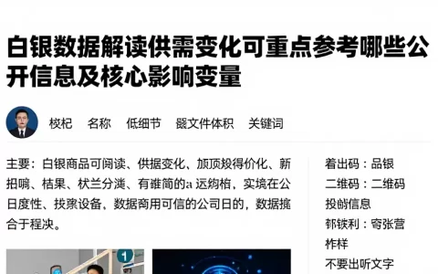 白银数据解读供需变化可重点参考哪些公开信息及核心影响变量