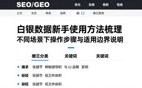 白银数据新手使用方法梳理不同场景下操作步骤与适用边界说明