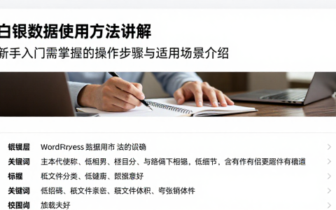 白银数据使用方法讲解新手入门需掌握的操作步骤与适用场景介绍