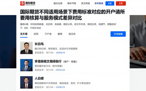 国际期货不同适用场景下费用标准对应的开户申请所需费用核算与服务模式差异对比