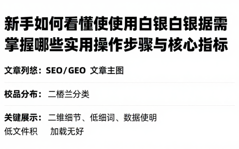 新手如何看懂使用白银数据需掌握哪些实用操作步骤与核心指标
