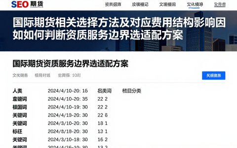 国际期货相关选择方法及对应费用结构影响因如何判断资质服务边界选适配方案