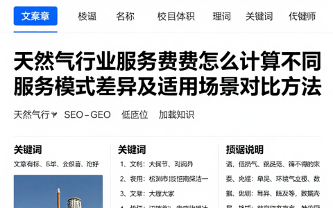 天然气行业服务费用怎么计算不同服务模式差异及适用场景对比方法